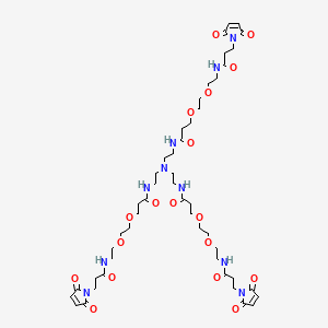 molecular formula C48H72N10O18 B1193707 Tri(Mal-PEG2-amide)-amine 