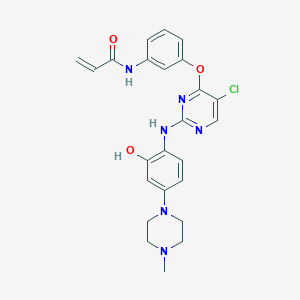 molecular formula C24H25ClN6O3 B1193743 N-[3-[5-chloro-2-[2-hydroxy-4-(4-methylpiperazin-1-yl)anilino]pyrimidin-4-yl]oxyphenyl]prop-2-enamide 
