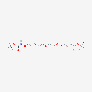 molecular formula C19H37NO9 B1193749 Boc-Aminooxy-PEG4-CH2-Boc 
