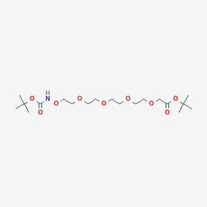 molecular formula C19H37NO9 B1193749 t-Boc-Aminooxy-PEG4-CH2CO2-t-Bu 