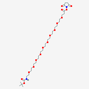 molecular formula C32H58N2O16 B1193751 Boc-NH-PEG10-NHS ester 