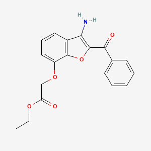 molecular formula C19H17NO5 B11937595 Ethyl ((3-amino-2-benzoyl-1-benzofuran-7-YL)oxy)acetate CAS No. 301538-61-4