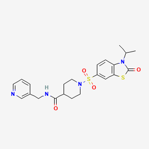 molecular formula C22H26N4O4S2 B1193771 N-butyl-1-{4-[(4-chlorobenzoyl)amino]benzoyl}piperidine-3-carboxamide 