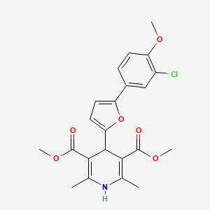 molecular formula C22H22ClNO6 B11937741 Dimethyl 4-(5-(3-chloro-4-methoxyphenyl)furan-2-yl)-2,6-dimethyl-1,4-dihydropyridine-3,5-dicarboxylate CAS No. 853310-91-5