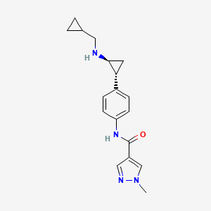 molecular formula C18H22N4O B11937810 Rel-N-(4-((1R,2S)-2-((Cyclopropylmethyl)amino)cyclopropyl)phenyl)-1-methyl-1H-pyrazole-4-carboxamide 