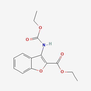 molecular formula C14H15NO5 B11937851 Ethyl 3-((ethoxycarbonyl)amino)benzofuran-2-carboxylate CAS No. 91625-91-1