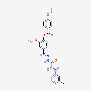 molecular formula C27H27N3O6 B11937909 2-Ethoxy-4-(2-(oxo(3-toluidino)acetyl)carbohydrazonoyl)phenyl 4-ethoxybenzoate CAS No. 882037-81-2