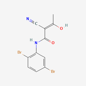 molecular formula C11H8Br2N2O2 B1193815 （Z）-2-氰基-N-（2,5-二溴苯基）-3-羟基丁-2-烯酰胺 CAS No. 244240-24-2
