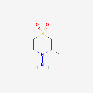 molecular formula C5H12N2O2S B119382 3-Methylthiomorpholin-4-amine 1,1-dioxide CAS No. 26494-77-9