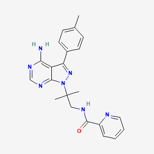 molecular formula C22H23N7O B11938322 N-[2-[4-amino-3-(4-methylphenyl)pyrazolo[3,4-d]pyrimidin-1-yl]-2-methylpropyl]pyridine-2-carboxamide 