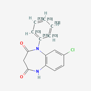 molecular formula C15H11ClN2O2 B11938471 N-Desmethyl Clobazam-13C6 