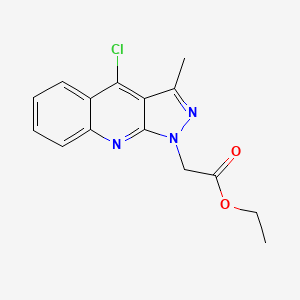 molecular formula C15H14ClN3O2 B11938660 Ethyl 2-(4-chloro-3-methyl-1H-pyrazolo[3,4-b]quinolin-1-yl)acetate CAS No. 104332-44-7