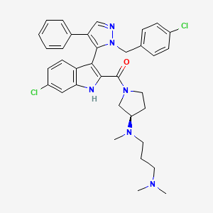 [6-chloro-3-[2-[(4-chlorophenyl)methyl]-4-phenylpyrazol-3-yl]-1H-indol-2-yl]-[(3R)-3-[3-(dimethylamino)propyl-methylamino]pyrrolidin-1-yl]methanone
