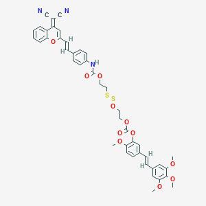 2-[2-[[4-[(E)-2-[4-(dicyanomethylidene)chromen-2-yl]ethenyl]phenyl]carbamoyloxy]ethyldisulfanyl]oxyethyl [2-methoxy-5-[(E)-2-(3,4,5-trimethoxyphenyl)ethenyl]phenyl] carbonate