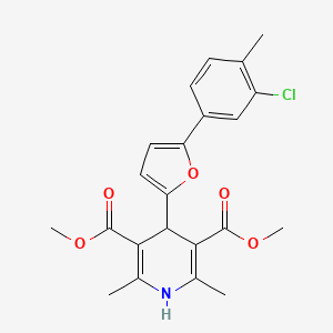 molecular formula C22H22ClNO5 B11938736 Dimethyl 4-(5-(3-chloro-4-methylphenyl)furan-2-yl)-2,6-dimethyl-1,4-dihydropyridine-3,5-dicarboxylate CAS No. 853313-71-0