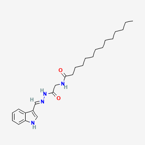 molecular formula C25H38N4O2 B11938743 N-(2-(2-((1H-Indol-3-yl)methylene)hydrazinyl)-2-oxoethyl)tetradecanamide CAS No. 881839-93-6