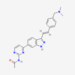 (e)-N-(4-(3-(4-((dimethylamino)methyl)styryl)-1h-indazol-6-yl)pyrimidin-2-yl)acetamide