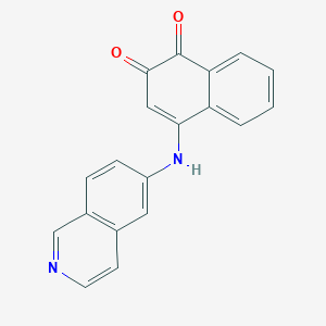 molecular formula C19H12N2O2 B1193886 4-(Isoquinolin-6-ylamino)naphthalene-1,2-dione 