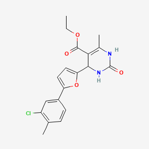 molecular formula C19H19ClN2O4 B11938942 Ethyl 4-(5-(3-chloro-4-methylphenyl)-2-furyl)-6-methyl-2-oxo-1,2,3,4-tetrahydro-5-pyrimidinecarboxylate 