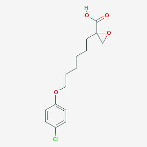 molecular formula C15H19ClO4 B011939 2-[6-(4-Chlorophenoxy)hexyl]oxirane-2-carboxylic acid CAS No. 104699-06-1