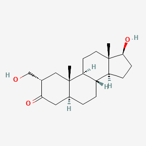 molecular formula C20H32O3 B1193910 17beta-Hydroxy-2alpha-(hydroxymethyl)-5alpha-androstan-3-one CAS No. 566-52-9