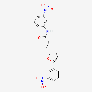 molecular formula C19H15N3O6 B11939163 N-(3-nitrophenyl)-3-[5-(3-nitrophenyl)-2-furyl]propanamide CAS No. 853329-33-6