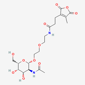 molecular formula C20H30N2O11 B11939329 N-[2-[2-[(2S,3S,4S,5S,6S)-3-acetamido-4,5-dihydroxy-6-(hydroxymethyl)oxan-2-yl]oxyethoxy]ethyl]-3-(4-methyl-2,5-dioxofuran-3-yl)propanamide 