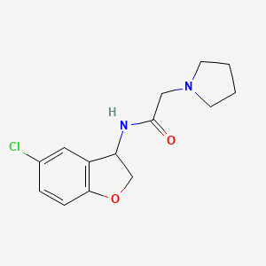 molecular formula C14H17ClN2O2 B11939381 N-(5-Chloro-2,3-dihydro-1-benzofuran-3-YL)-2-(1-pyrrolidinyl)acetamide CAS No. 105801-52-3