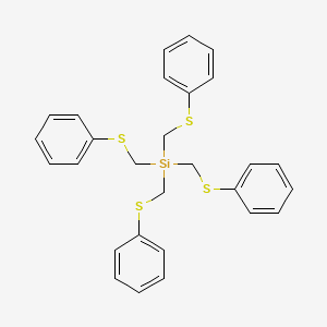 molecular formula C28H28S4Si B11939401 Tetrakis(phenylthiomethyl)silane CAS No. 18762-89-5