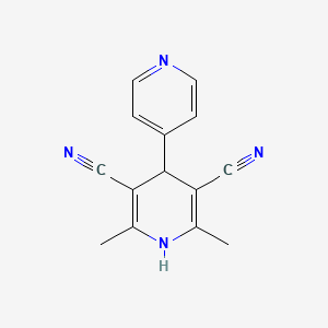 molecular formula C14H12N4 B11939449 Pyridin-4-YL-2,6-dimethyl-1,4-dihydropyridine-3,5-dicarbonitrile CAS No. 64089-25-4