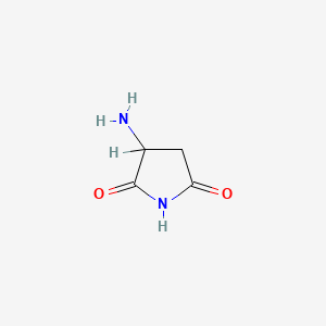 molecular formula C4H6N2O2 B1193966 3-Aminopyrrolidine-2,5-dione CAS No. 5615-80-5