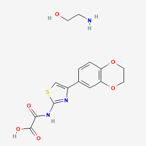 molecular formula C15H17N3O6S B1193983 N-(4-(1,4-Benzodioxan-6-yl)-2-thiazolyl)oxamic acid CAS No. 74604-77-6