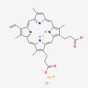molecular formula C32H30ClFeN4O4 B1193986 Isopemptohemin CAS No. 78694-18-5