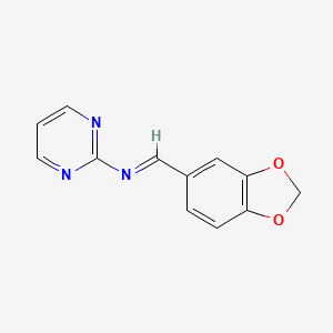 molecular formula C12H9N3O2 B11939868 N-(1,3-Benzodioxol-5-ylmethylene)-2-pyrimidinamine CAS No. 882866-10-6