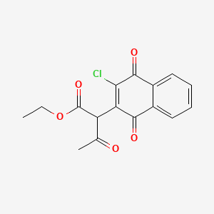 molecular formula C16H13ClO5 B11939878 Ethyl 2-(3-chloro-1,4-dioxo-1,4-dihydronaphthalen-2-yl)-3-oxobutanoate CAS No. 4660-46-2