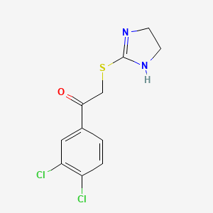 molecular formula C11H10Cl2N2OS B1194000 1-(3,4-Dichlorophenyl)-2-((4,5-dihydro-1H-imidazol-2-yl)thio)ethanone CAS No. 36066-03-2