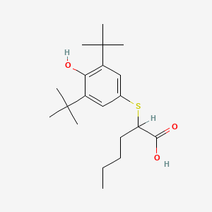 molecular formula C20H32O3S B1194005 2-(4-Hydroxy-3,5-di-tert-butylphenylthio)-hexanoic acid CAS No. 53602-61-2