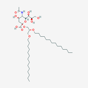 molecular formula C42H81NO11 B1194016 (2R,4S,6R)-5-acetamido-2-[(2R)-2,3-di(tetradecoxy)propoxy]-4-hydroxy-6-[(1R,2R)-1,2,3-trihydroxypropyl]oxane-2-carboxylic acid CAS No. 92131-78-7