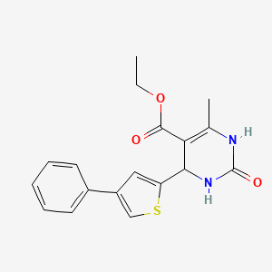 molecular formula C18H18N2O3S B11940194 Ethyl 6-methyl-2-oxo-4-(4-phenyl-2-thienyl)-1,2,3,4-tetrahydro-5-pyrimidinecarboxylate CAS No. 853315-28-3