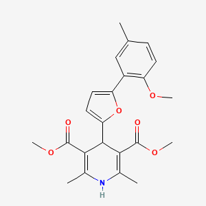 molecular formula C23H25NO6 B11940197 Dimethyl 4-(5-(2-methoxy-5-methylphenyl)furan-2-yl)-2,6-dimethyl-1,4-dihydropyridine-3,5-dicarboxylate CAS No. 853311-36-1