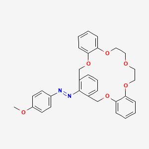 molecular formula C31H30N2O6 B1194024 21-(4'-Methoxyphenylazo)-1,4,7,14,23-pentaoxa(7.2.2)orthometaorthobenzenophane CAS No. 98303-80-1