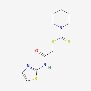 molecular formula C11H15N3OS3 B11940255 2-Oxo-2-(1,3-thiazol-2-ylamino)ethyl piperidine-1-carbodithioate 