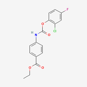 molecular formula C16H13ClFNO4 B11940264 Ethyl 4-{[(2-chloro-4-fluorophenoxy)carbonyl]amino}benzoate CAS No. 6672-13-5
