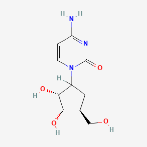 molecular formula C10H15N3O4 B1194034 4-amino-1-[(2R,3S,4S)-2,3-dihydroxy-4-(hydroxymethyl)cyclopentyl]pyrimidin-2-one CAS No. 71184-20-8