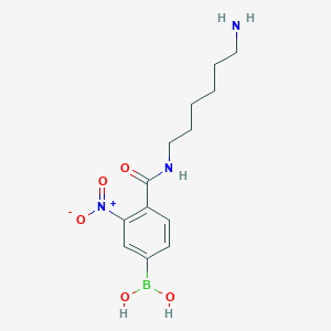 molecular formula C13H20BN3O5 B1194040 (4-(((6-Aminohexyl)amino)carbonyl)-3-nitrophenyl)boronic acid CAS No. 80500-29-4