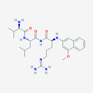 molecular formula C28H43N7O4 B1194041 (2S)-2-[[(2R)-2-amino-3-methylbutanoyl]amino]-N-[(2S)-5-(diaminomethylideneamino)-2-[(4-methoxynaphthalen-2-yl)amino]pentanoyl]-4-methylpentanamide CAS No. 81523-92-4