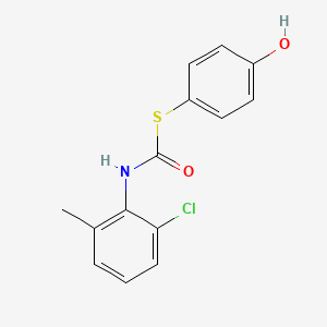 molecular formula C14H12ClNO2S B11940456 S-(4-Hydroxyphenyl) N-(2-chloro-6-methylphenyl)thiocarbamate CAS No. 63746-98-5