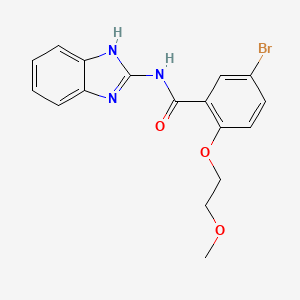 molecular formula C17H16BrN3O3 B11940532 N-(1H-benzimidazol-2-yl)-5-bromo-2-(2-methoxyethoxy)benzamide 