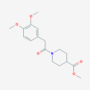 molecular formula C17H23NO5 B1194060 1-[2-(3,4-Dimethoxyphenyl)-1-oxoethyl]-4-piperidinecarboxylic acid methyl ester 