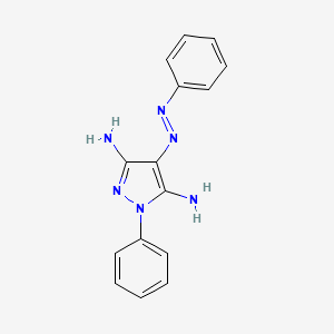 molecular formula C15H14N6 B1194062 5-Imino-1-phenyl-4-(phenylhydrazinylidene)-3-pyrazolamine CAS No. 70649-20-6